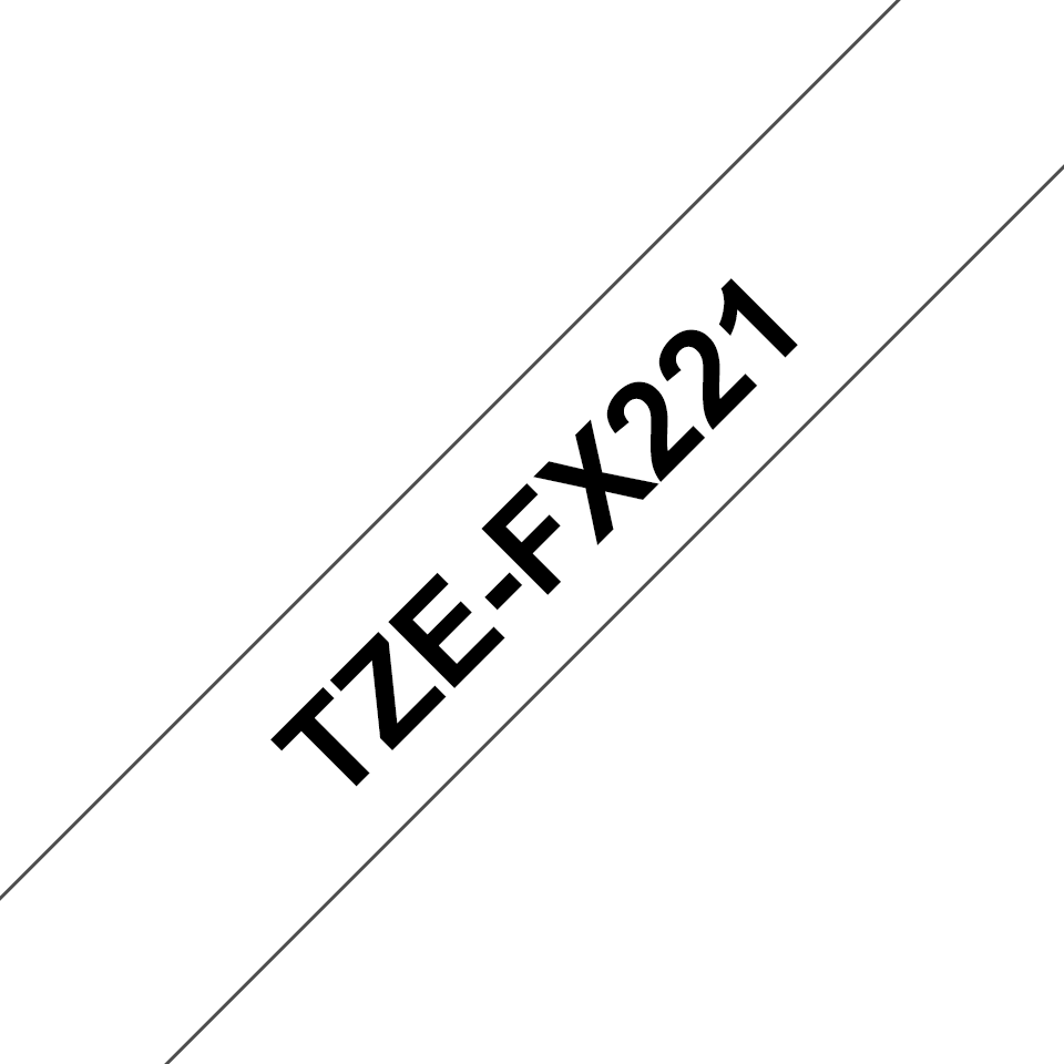 Genuine Brother TZe-FX221 Labelling Tape Cassette – Black on White Flexible-ID, 9mm wide